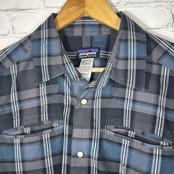 Patagonia Men's Worn Wear Wagner Plaid Shirt Size M Medium Style 54030 Snaps - Picture 4 of 9